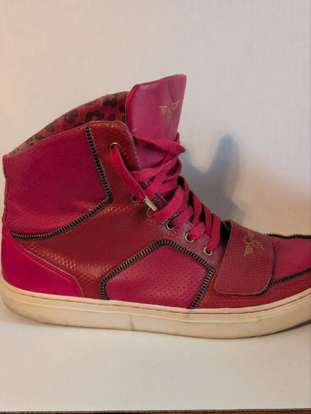 Creative Recreation Red High-Top Sneakers with Gold Wing Logo